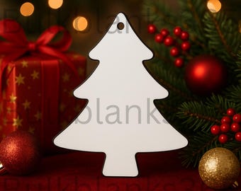 White Acrylic Sublimation Christmas Tree Ornament Blank, Round Shape with Hole, Holiday Blank, Crafting Blanks, DIY Ornament