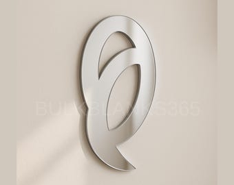 1/8" Silver Mirror Acrylic Abstract Loop Wall Cutout | Modern Minimalist Mirror Art | Reflective Acrylic Wall Decor | Contemporary Decor