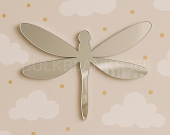 Silver Mirror Acrylic Dragonfly Wall Decor | Nursery, Garden & Nature-Inspired Room Decoration