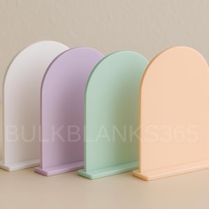 Pastel Acrylic Arch Blanks with Stands | Minimalist Table Decor, Wedding Menu Signs, Desk Display Props