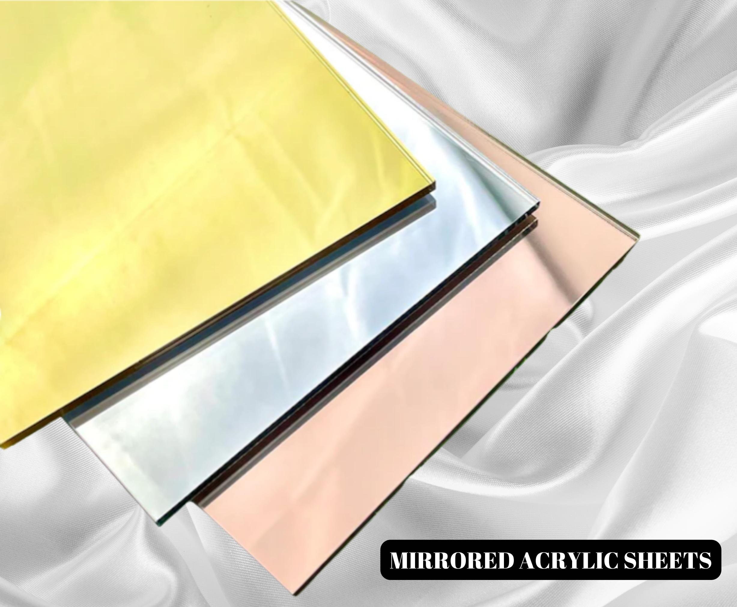 Ready 1/8 3mm Acrylic Mirror Sheets Mirror Sheets Plexiglass Rose Gold Gold Mirror