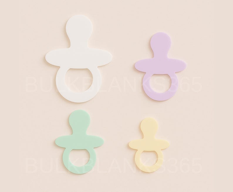 Pastel Pacifier Border Pastel Pacifier Acrylic Blanks – Baby Shower Craft Supplies | DIY Favor ...