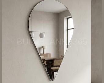 Teardrop Acrylic Wall Mirror | Organic Wall Mirror | Asymmetrical Modern Mirror | Lightweight Acrylic Mirror | Minimalist Home Decor