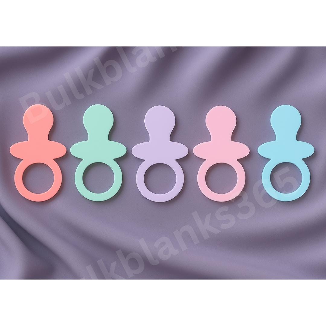 Pastel Pacifier Border Pastel Acrylic Pacifier Blanks 5x7, 1/8