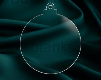 Clear Acrylic Christmas Ornament Blanks, DIY Acrylic Blanks, Round Shape with Hole, Holiday Blank, Crafting Blanks, DIY Ornament