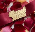 Class of 2026 Script Mirror Acrylic Lei Charm | Bold Graduation Charm | Senior 2026 Decor | Girly Grad Accessories | Gold Grad Trinket