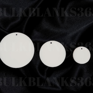 WHITE Acrylic Blank, MULTIPLE SIZES, Circle Acrylic Shape, Acrylic Circle Shaped Blank, Unfinished Circle Craft Blank