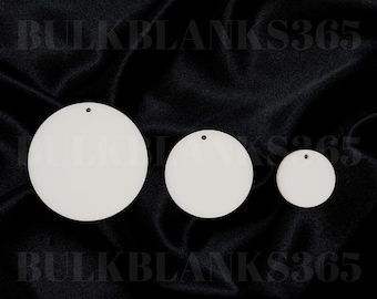 WHITE Acrylic Blank, MULTIPLE SIZES, Circle Acrylic Shape, Acrylic Circle Shaped Blank, Unfinished Circle Craft Blank