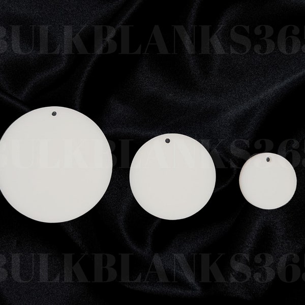 WHITE Acrylic Blank, MULTIPLE SIZES, Circle Acrylic Shape, Acrylic Circle Shaped Blank, Unfinished Circle Craft Blank