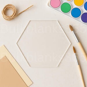 Clear Acrylic Hexagon Blank – DIY Craft Shape for Painting, Vinyl, Engraving & Resin, Perfect for Signs, Coasters or Ornaments