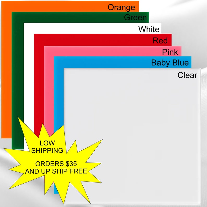 Ready 1/8 3mm Acrylic Sheets Clear and Solid Etsy
