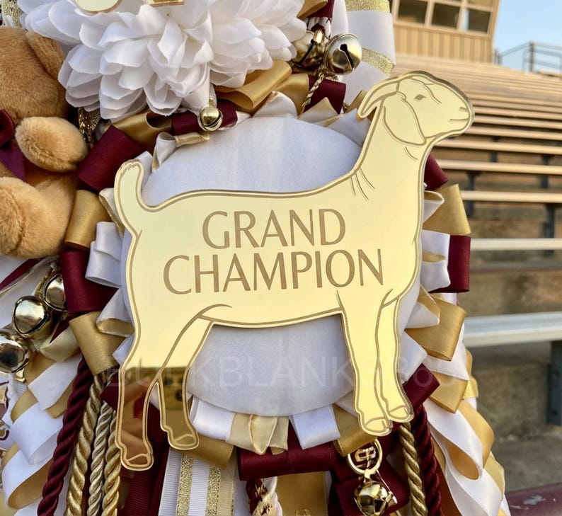Goat Ribbons Grand Champion Goat Mum Trinket | Show Goat HOCO Mum | Livestock ...