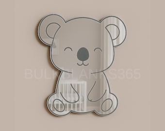 Woodland Koala Nursery Mirror | Cute Animal Baby Room Wall Décor | Kids Acrylic Mirror for Nursery, Playroom | Woodland Baby Décor