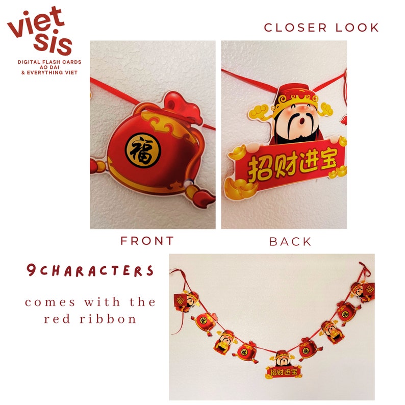 Tet Decoration Than Tai Vietnamese Tet Ornament 9pack, Tet New Year
