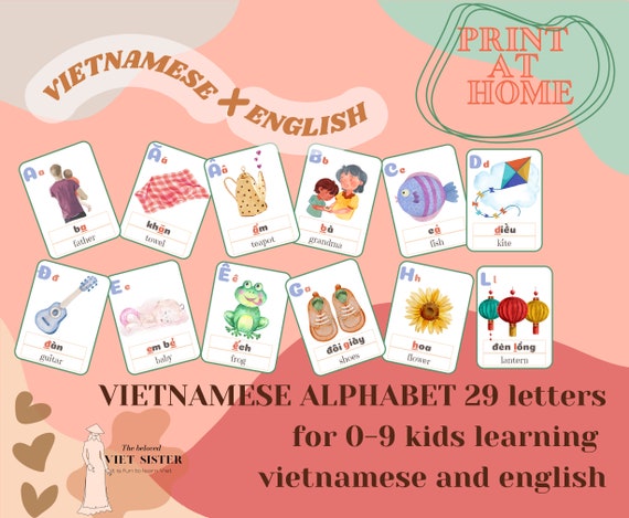vietnamese alphabet for kids 0 9 flash card printable etsy