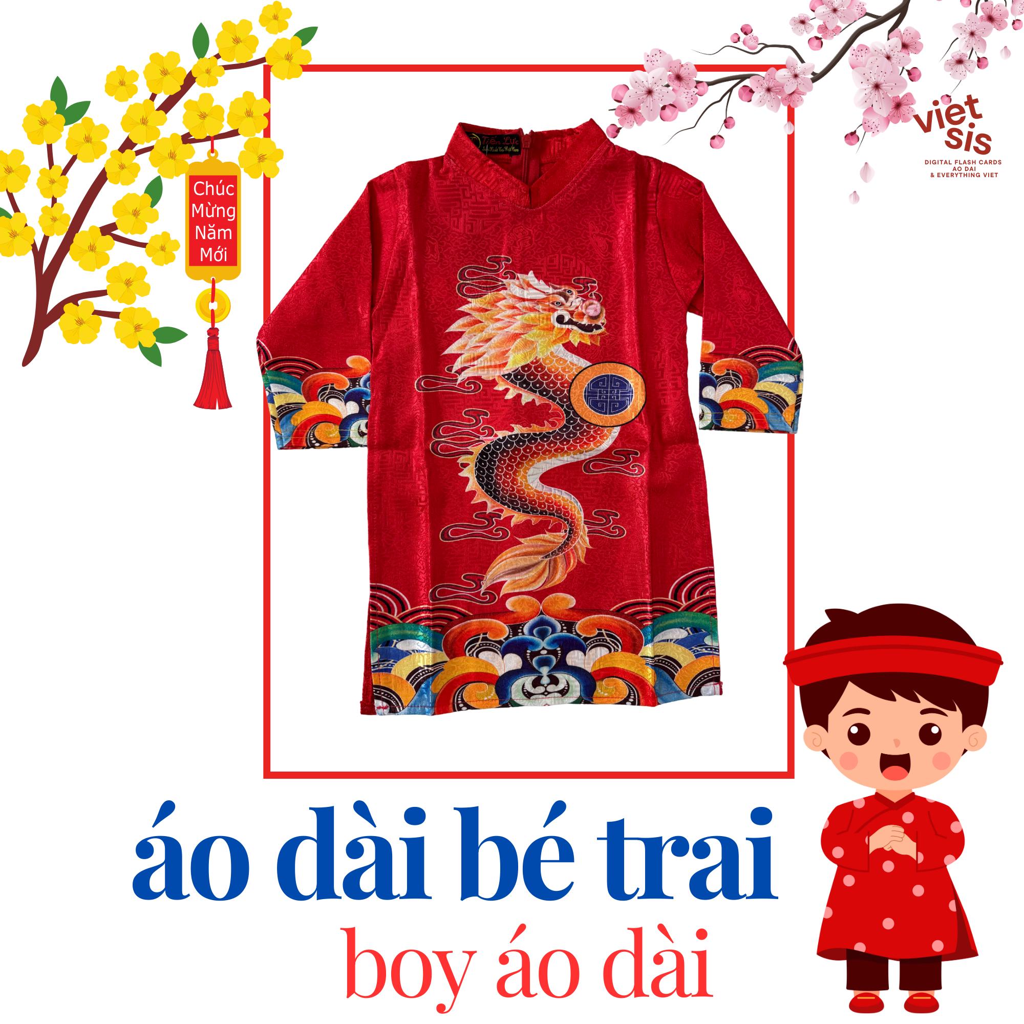 Boys Red Dragon Áo Dài: Vietnamese Tết Outfit (top Only) - Etsy, image size:2000x2000