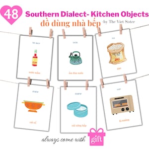 Southern Vietnamese Dialect Kitchen Flashcards| PDF FILES|Vietnamese Montessori Printable Learning Set | The Viet Sister