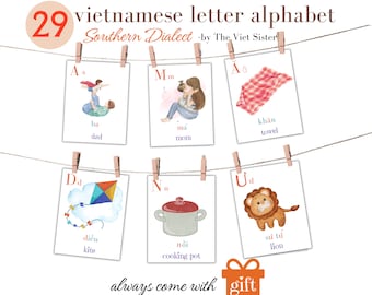 Southern Vietnamese Alphabet Flashcards: Bilingual Learning (PDF)