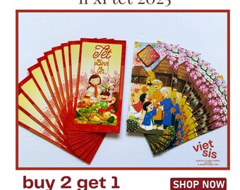 Vietnamese Tết Lì Xì Envelopes: Lucky Money, Lunar New Year - 2 x 20 Pack