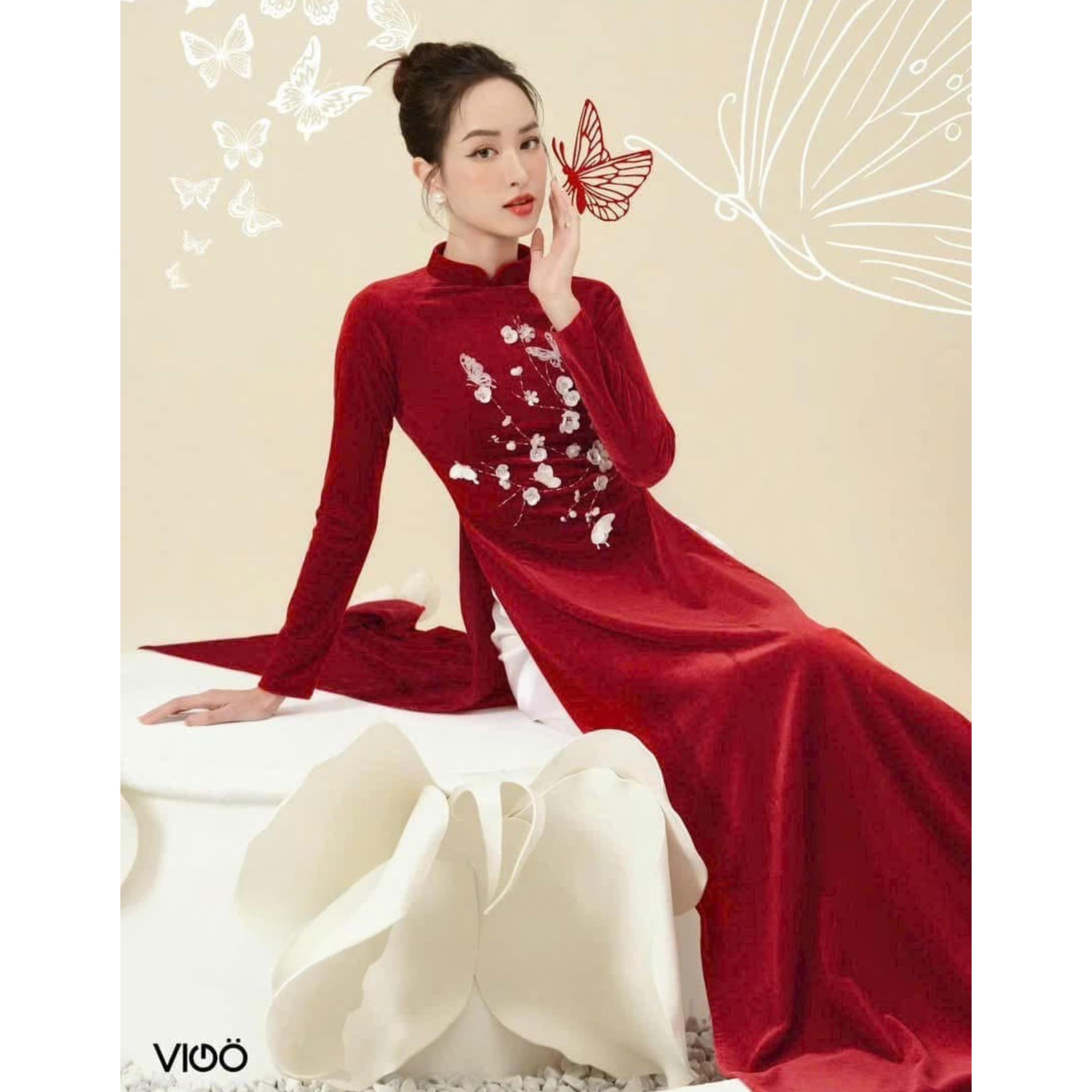 [No 258] ベトナムアオザイ(Áo dài Việt Nam) Blue Hand Painted Vietnamese Ao Dai for Men, Ao Dai Nam, Ao