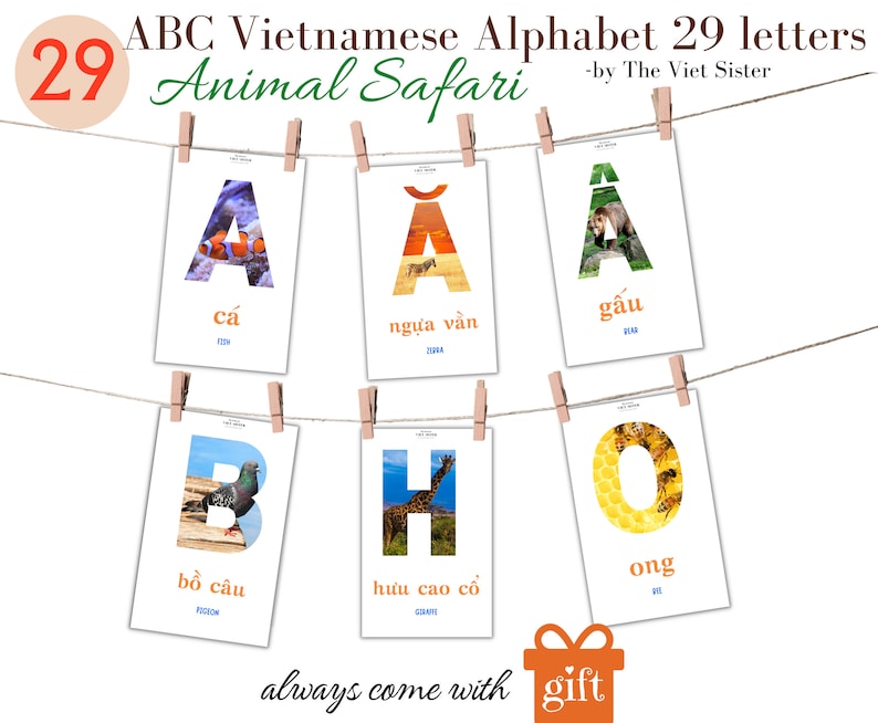 Vietnamese Alphabet Safari Printable Animal Vietnamese Alphabet With