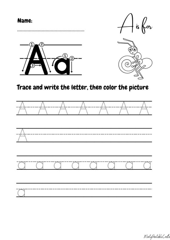 26 Alphabet Letter Practice Printable Worksheets. Animal - Etsy