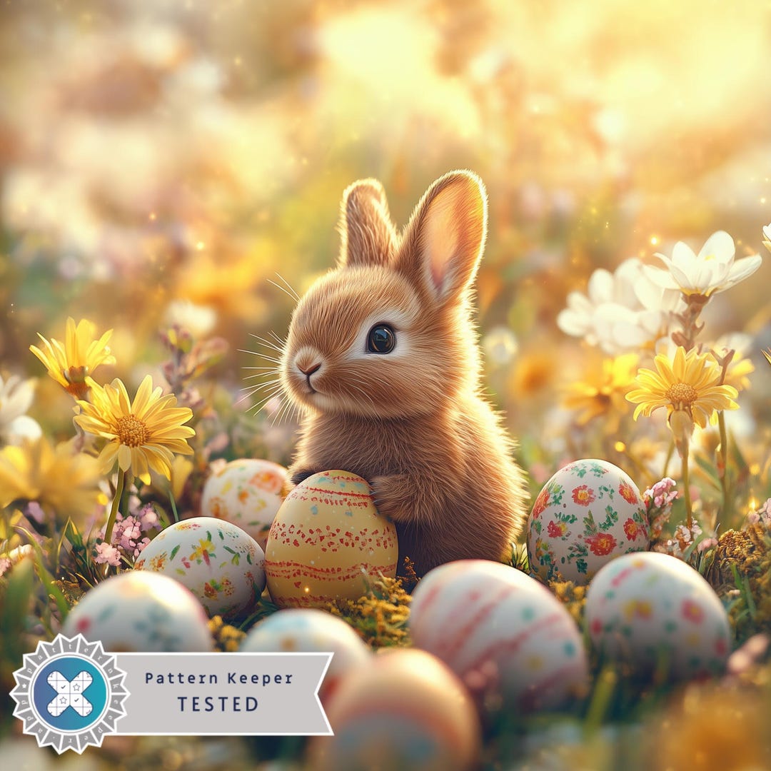 Easter Bunny Counted Cross Stitch Pattern | Easter Eggs | Flowers | PDF ...