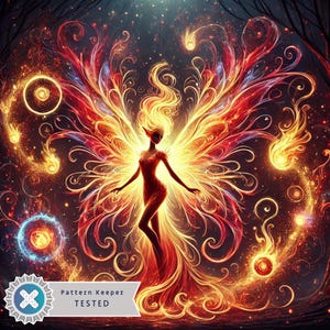 Fire Fairy Counted Cross Stitch Pattern | Instant Download | PDF