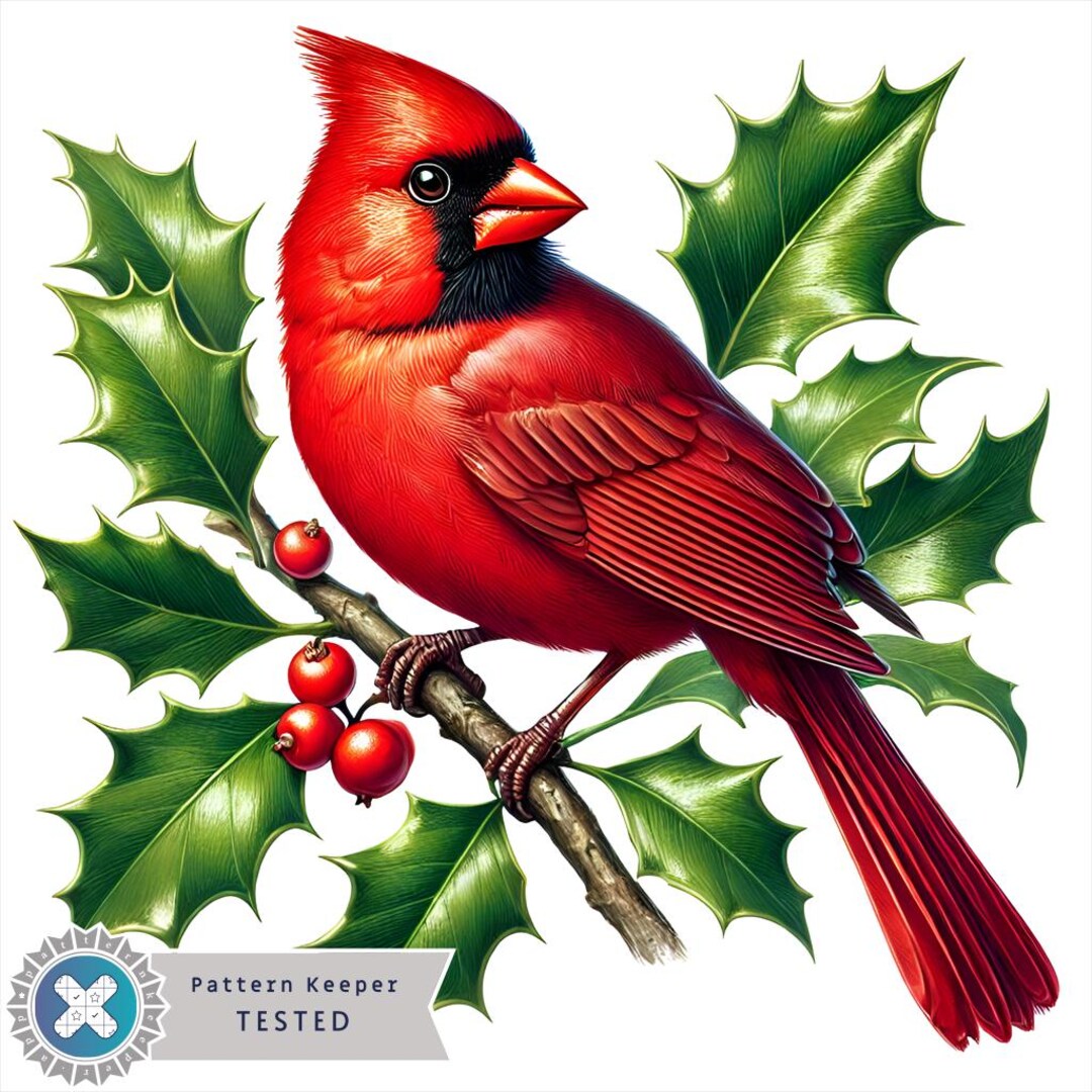 Cardinal Counted Cross Stitch Pattern | Instant Download | PDF | Red ...
