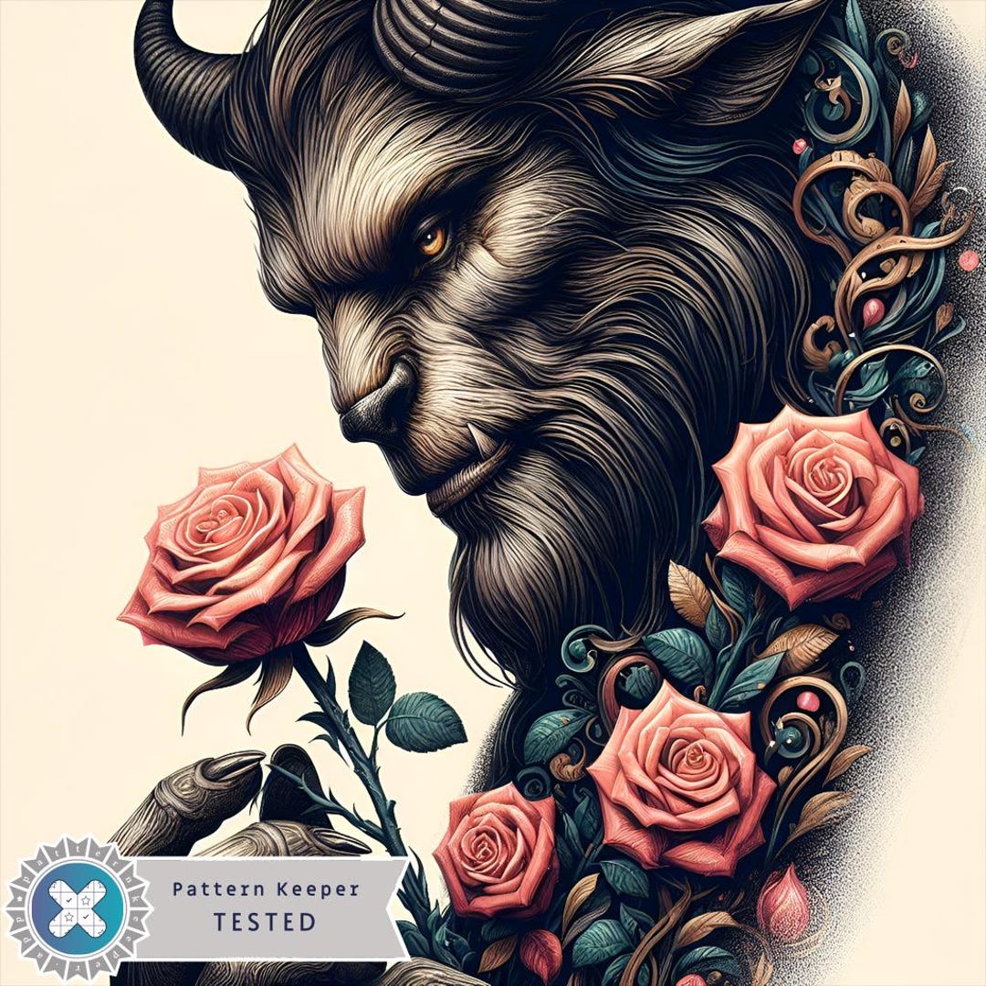 Chart Pattern Beast Beast Counted Cross Stitch Pattern | Beauty and the Beast | Instant ...