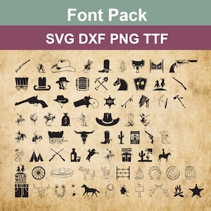 Western Font, Western Fonts Collection, Cowboy Font, Cowboy Font Silhouette, Cricut Font, Bundle Font, Cute Fonts, Instant Download