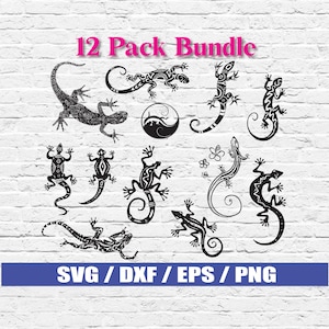 12 Lizard Vector Bundle en svg /dxf / eps / png / para archivos cortados / Cricut / Clip art