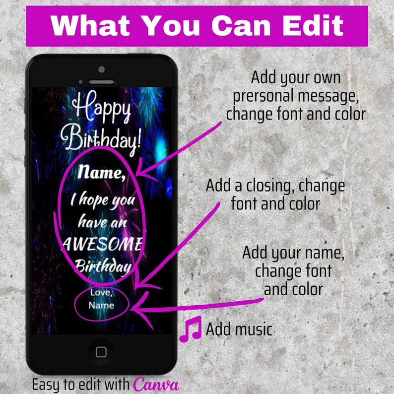 Happy Birthday Video Card, Animated Birthday Card, Birthday E-card, Digital Card, Happy Birthday Card, Video Card, DIY Birthday Card image 5