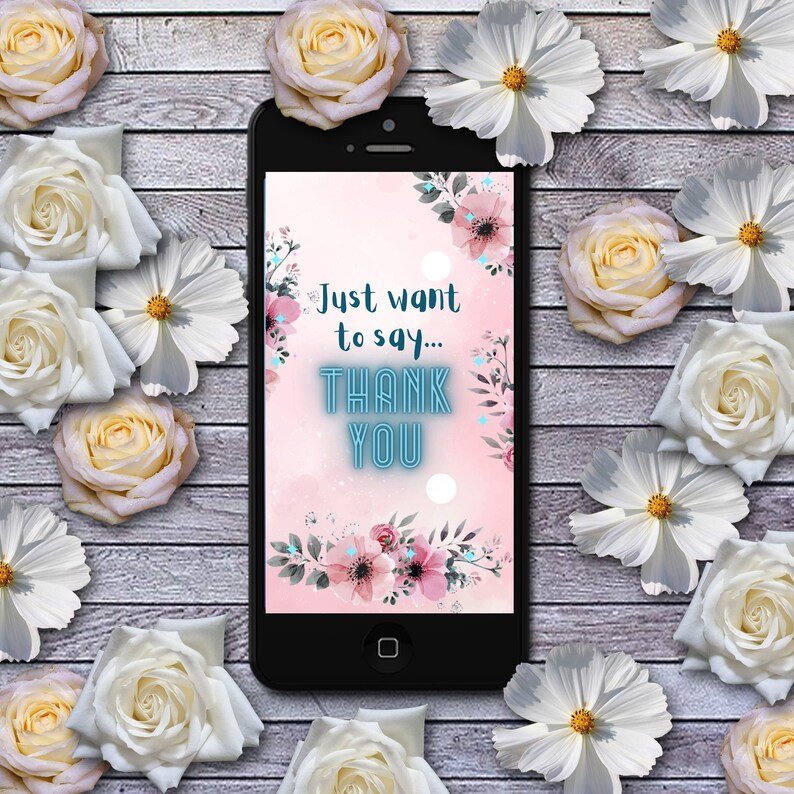 Animated Thank You Card Electronic Thank You Card Template Etsy