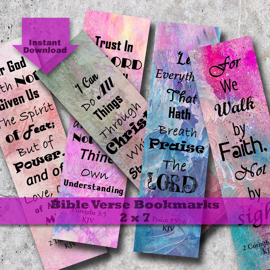Printable Bible Verse Bookmarks, Christian Bookmarks, Bible Bookmarks, Bookmark Printable