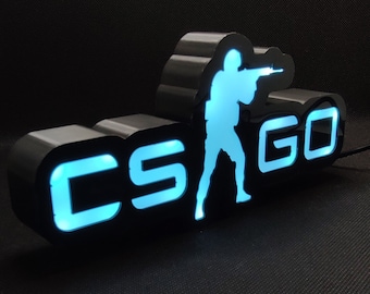 CS GO Led Lightbox Sign | Twitch Streamer Light Setup | pc setup | Desk Lamp | Night Light Lamp | Table Lamp