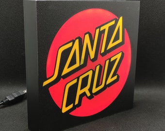 Santa Cruz Neon Led Lightbox RGB Sign | Skate Shop | Cloth Store Lamp Decor