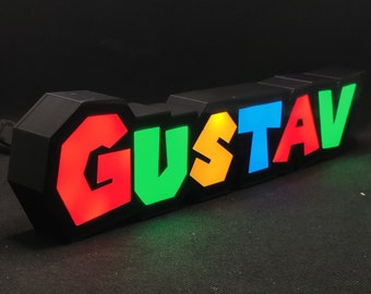 CUSTOM NAME Super Mario Style Neon LED Lightbox