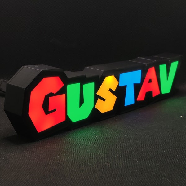 CUSTOM NAME Super Mario Style Neon-LED-Leuchtkasten