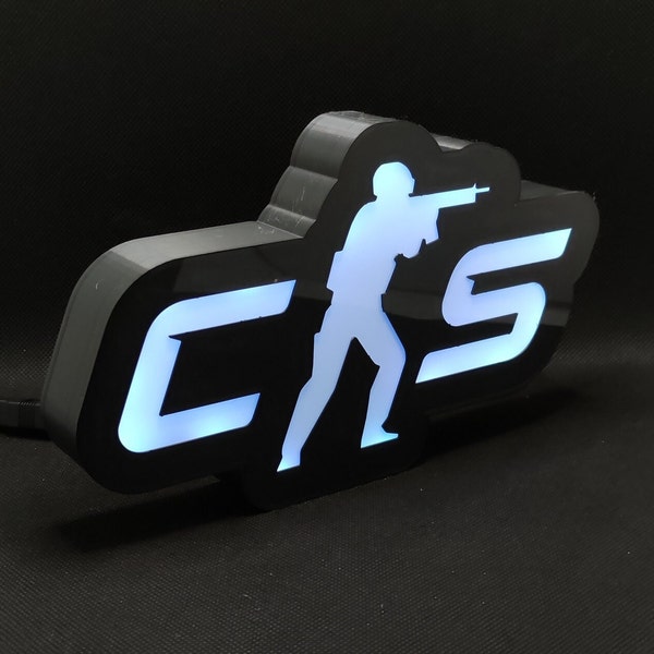 CS 2 Counter Strike Led Lightbox Sign | Twitch Streamer Light Setup | pc setup | Desk Lamp | Night Light Lamp | Table Lamp