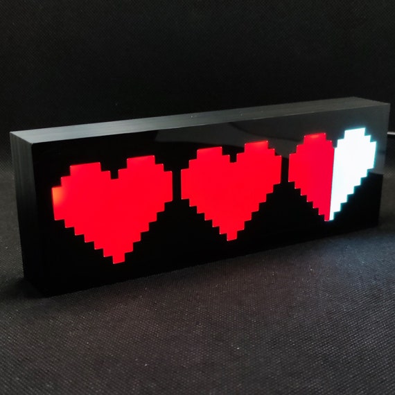 Gaming Life Heart Bar Hud Game Legend of Zelda Pixel Heart Lightbox - Etsy
