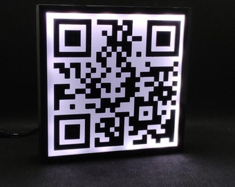 QR CODE Sign Neon Led Lightbox Sign | Restaurant Menu qr code | Internet Cafe Lamp Decor | DJ rgb Music