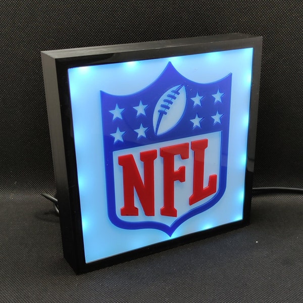 NFL National Football League Neon Led Lightbox RGB-Lampe | Sport TV Schreibtischlampe | Nachtlicht Lampe | Tischlampe