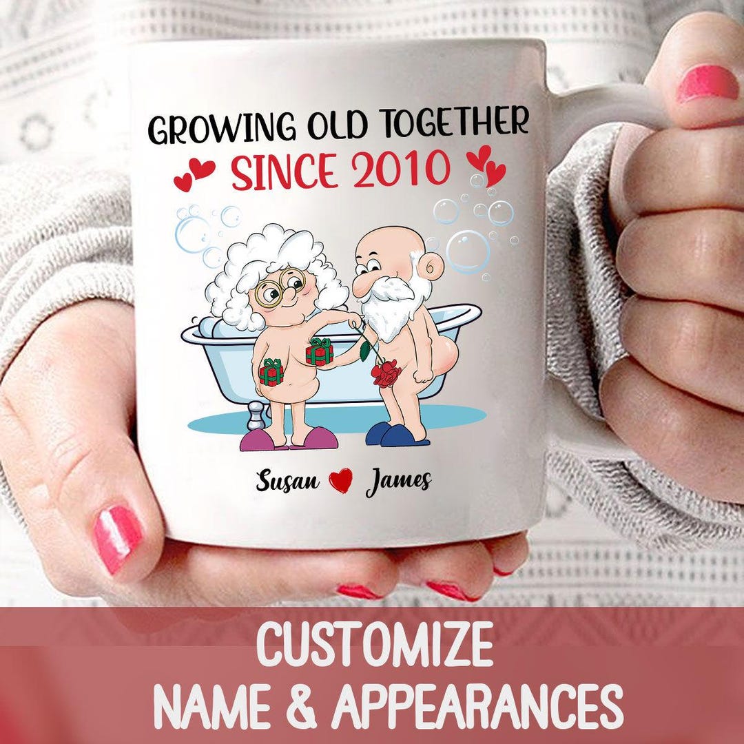 Personalization Valentines Mug, Growing Old Together Valentine Mug