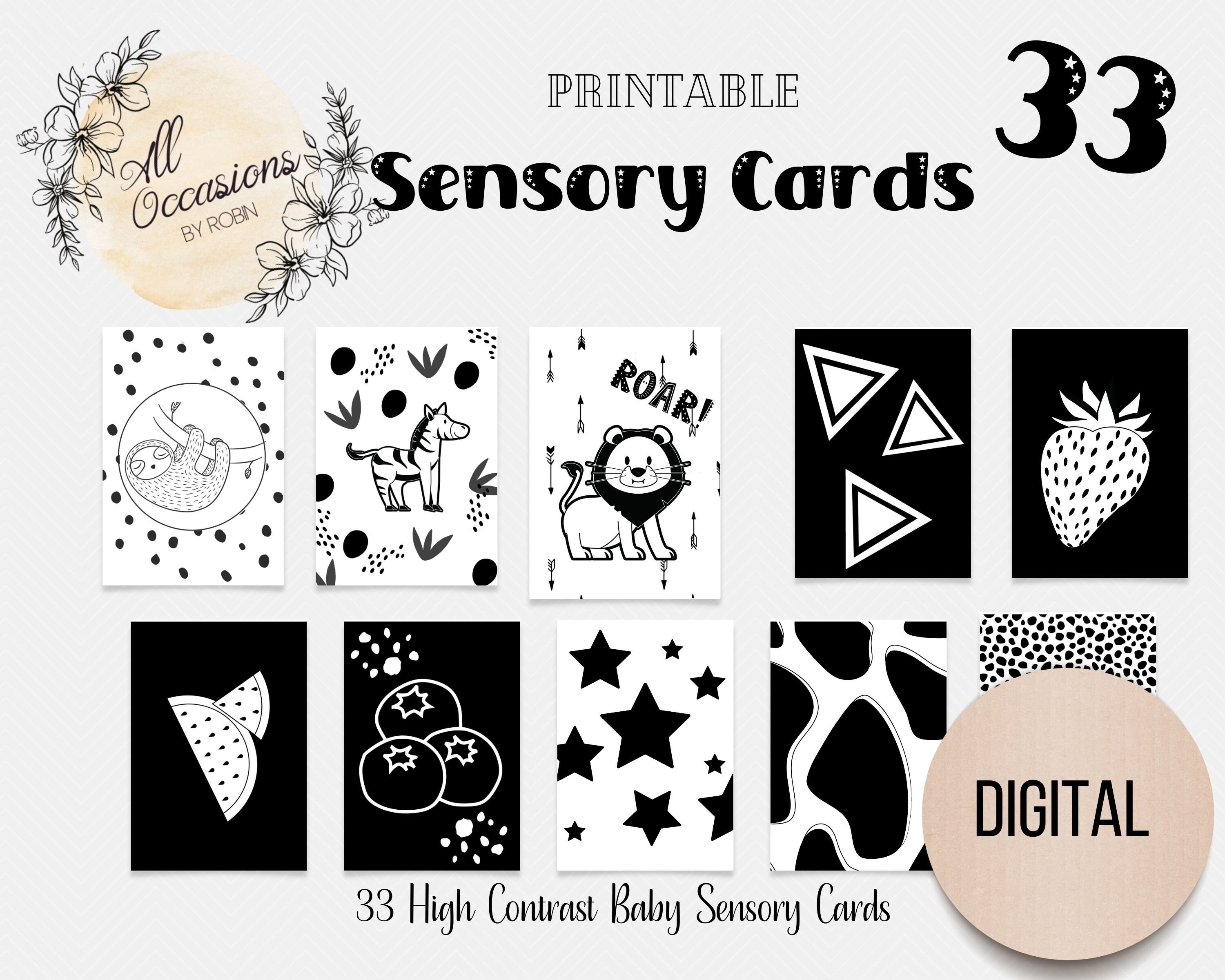 Newborn Baby High Contrast Cards Bundle | Instant Digital Download | Sensory Cards | Memory Game | Black And White Flash Cards