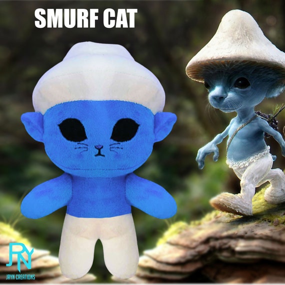 Smurf Cat Figure Handmade 