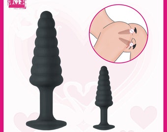 Nouveau plug anal en silicone, plug de masturbation fileté, jouet anal, deux couleurs et trois tailles