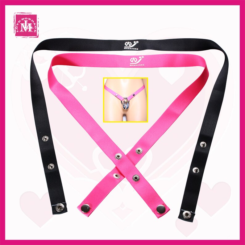 Ceinture élastique de prévention des chutes pour dispositif de chasteté, ceinture auxiliaire élastique pour cage à pénis, sangle de taille de soutien universelle cage non incluse image 1