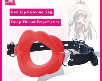 All Silicone red Lips O Ring Open Mouth Gag,Bdsm Bondage Sexy Mouth Gag,Adult Fetish Sexual Toys