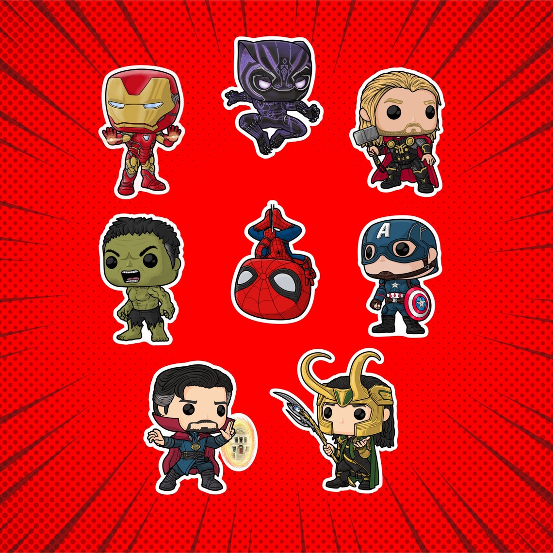 Superhero Vinyl Stickers Water Resistant Glossy Finish Etsy